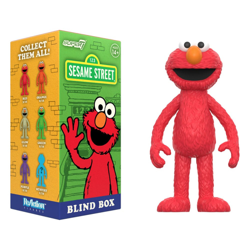 Sesame Street ReAction Action Figures 10 cmWave 04 Elmo Blind Box Display (12) 12