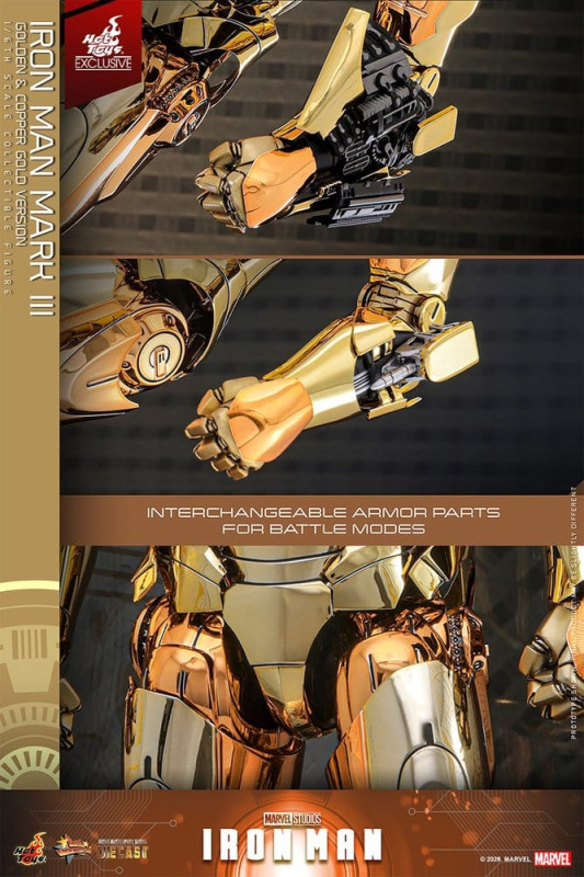 Iron Man Movie Masterpiece Diecast Action Figure 1/6 Iron Man Mark III (Golden & Copper Gold Version 12