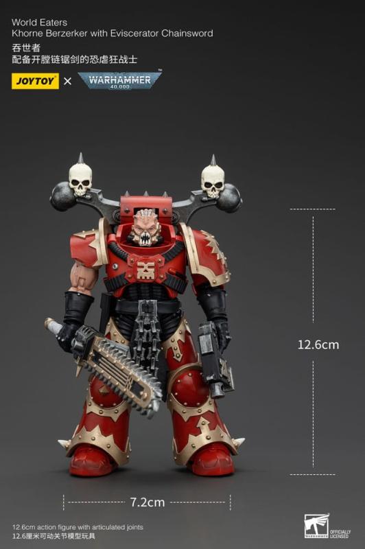 Warhammer 40k Action Figure 1/18 World Eaters Khorne Berzerker with Eviscerator Chainsword 13 cm