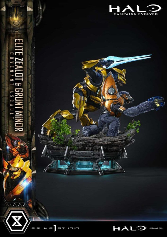 Halo: Campaign Evolved Ultimate Premium Masterline Series Statue 1/4 Elite Zealot & Grunt Minor: Cov 12