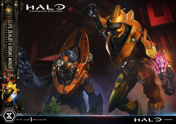 Halo: Campaign Evolved Ultimate Premium Masterline Series Statue 1/4 Elite Zealot & Grunt Minor: Cov 4