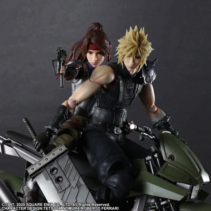 Final Fantasy VII Remake Play Arts Kai Action Figures & Vehicle Jessie, Cloud & Bike