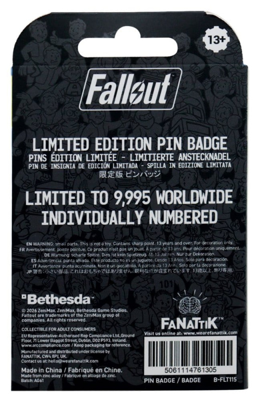 Fallout Pin Badge Vault Door 111 Limited Edition Hinged 1