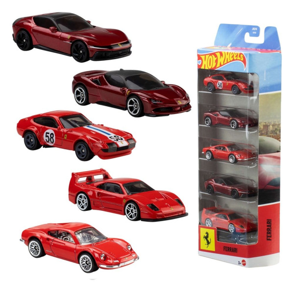 Ferrari Hot Wheels Die-Cast Vehicle 5-Pack 1/64