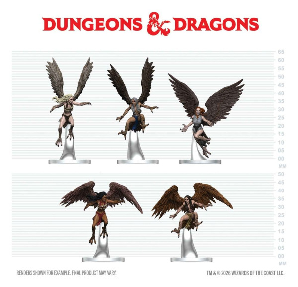 D&D Icons of the Realms Mini Figures Harpy Flock 20 cm 1