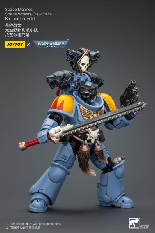 Warhammer 40k Action Figure 1/18 Space Marines Space Wolves Claw Pack Brother Torrvald 12 cm