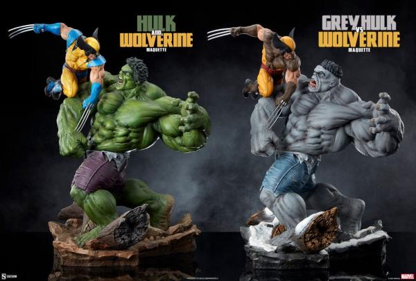 Marvel Statue Grey Hulk vs Wolverine 58 cm