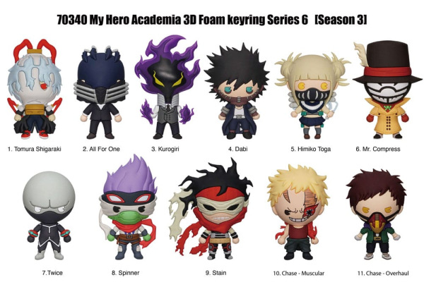 My Hero Academia 3D Foam Bag Clips Series 6 Display (24) 1