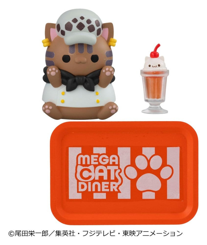 One Piece Mega Cat Project Mini Figures NyanPieceNyan! Diner! 3 cm Blind Box Display (6) 6