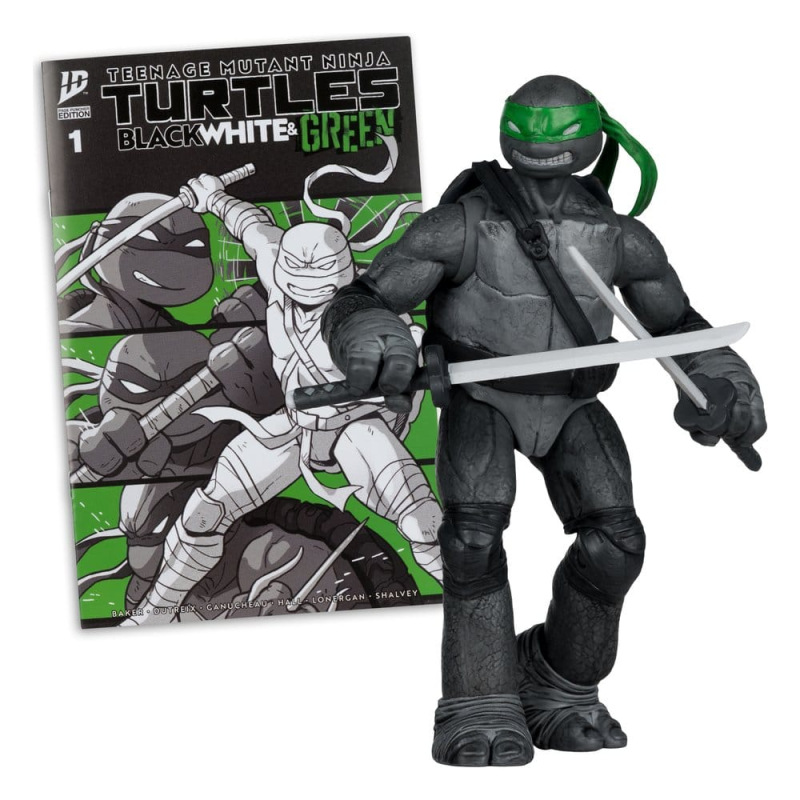 Teenage Mutant Ninja Turtles Page Punchers Action Figure Leonardo (Black White & Green) (Red Platinu 1
