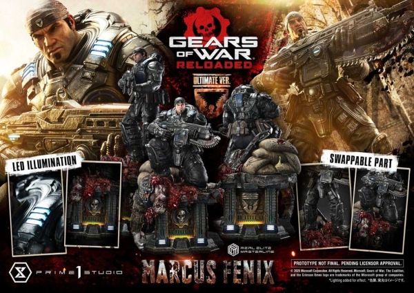 Gears of War: Reloaded Real Elite Masterline Series Statue 1/3 Marcus Fenix Ultimate Version 97 cm 4