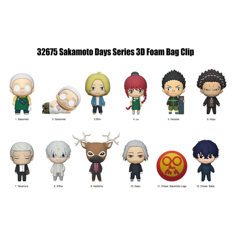 Sakamoto Days 3D Foam Bag Clips Series 2 Display (24) 2