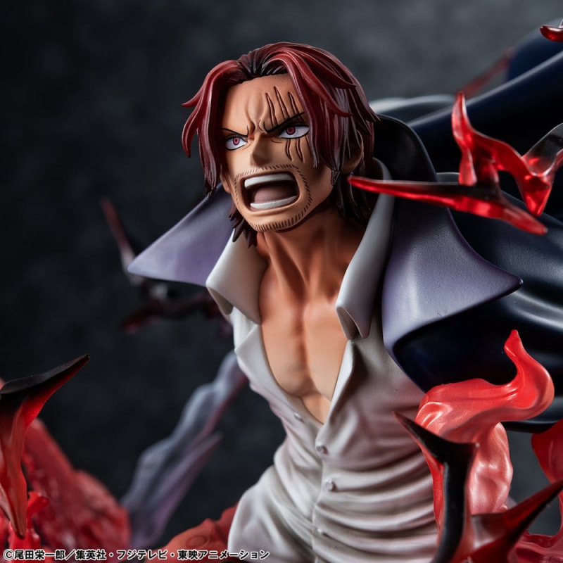 One Piece P.O.P SA-MAXIMUM PVC Statue Leader of Red Hair Pirates Red-Haired Shanks Kamusari 25 cm 3