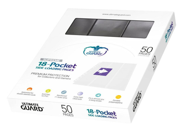 Ultimate Guard 18-Pocket Pages Side-Loading (50) - Black 1