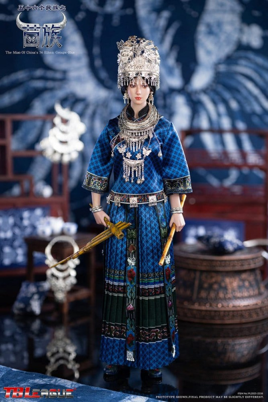 The Miao of China's 56 Ethnic Groups Figure 1/6 Blue 30 cm 5