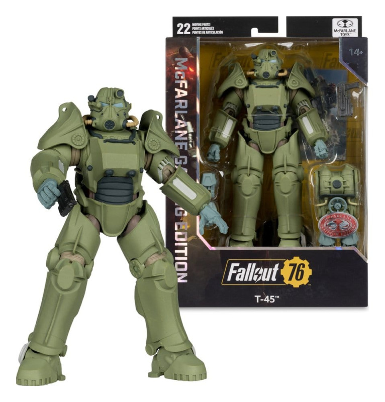 Fallout 76 Gaming Edition Action Figure T-45 Military Armor (Red Platinum Edition) 20 cm 3