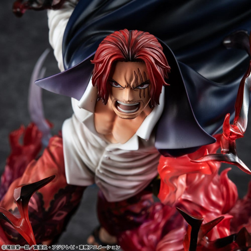One Piece P.O.P SA-MAXIMUM PVC Statue Leader of Red Hair Pirates Red-Haired Shanks Kamusari 25 cm 4