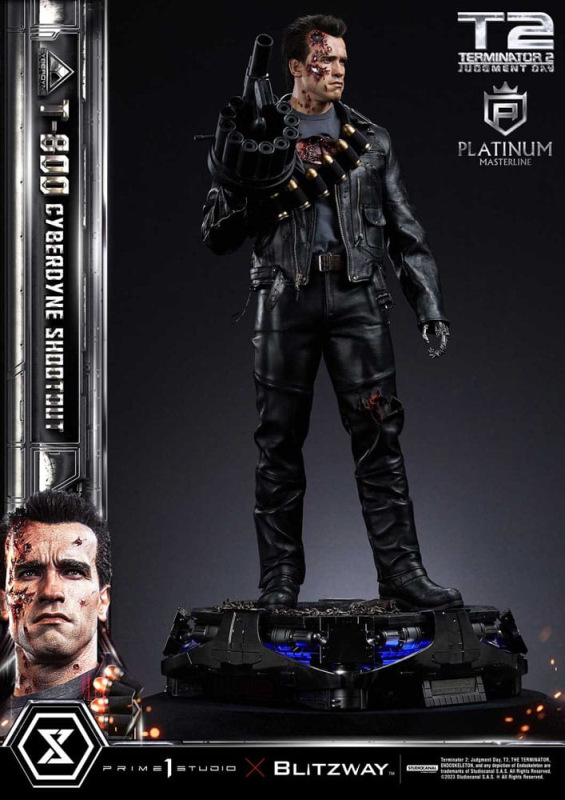 Terminator 2 Platimum Masterline Series Statue 1/3 T-800 Cyberdyne Shootout 74 cm 10
