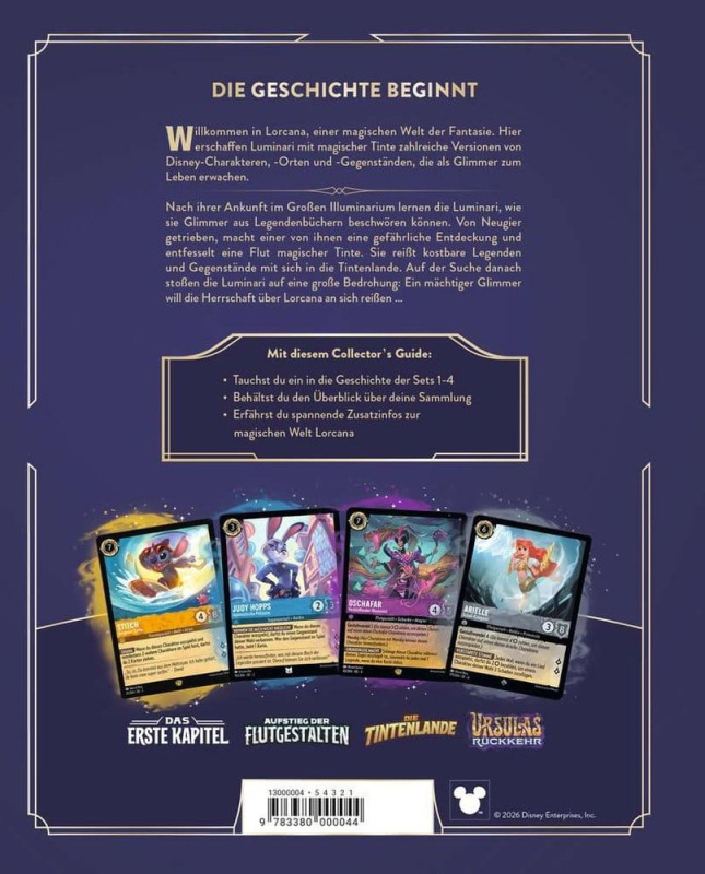 Disney Lorcana TCG Book The Official Collector's Guide: Sets 1-4 *German Version* 1