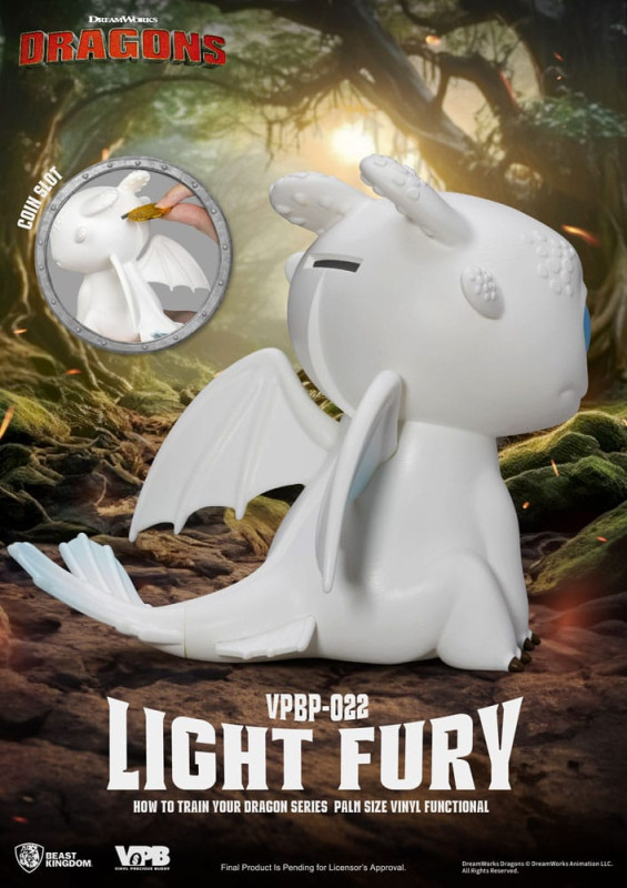 How To Train Your Dragon Piggy Vinyl Bank Light Fury 12 cm 2