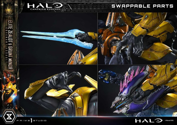Halo: Campaign Evolved Ultimate Premium Masterline Series Statue 1/4 Elite Zealot & Grunt Minor: Cov 8