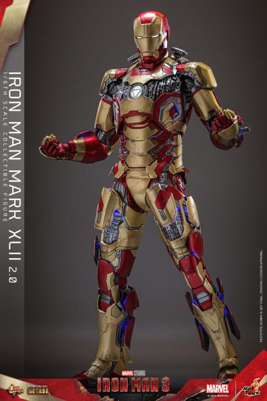 Iron Man 3 Movie Masterpiece Diecast Action Figure 1/6 Iron Man Mark XLII (2.0) 32 cm