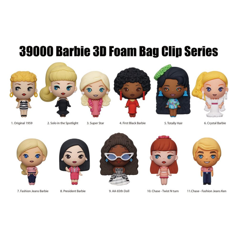 Barbie 3D PVC Bag Clips Series 1 Display (24) 1