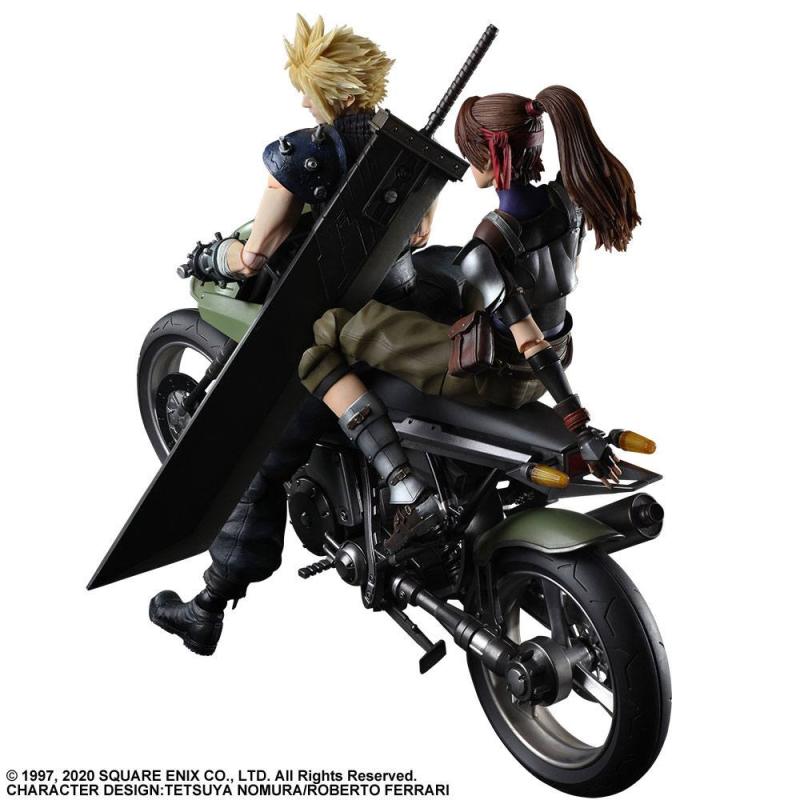 Final Fantasy VII Remake Play Arts Kai Action Figures & Vehicle Jessie, Cloud & Bike