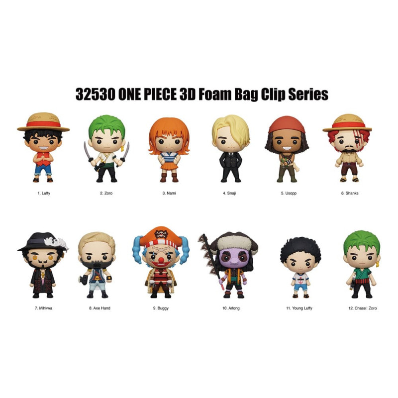 One Piece 3D PVC Bag Clips Netflix Series 1 Display (24)