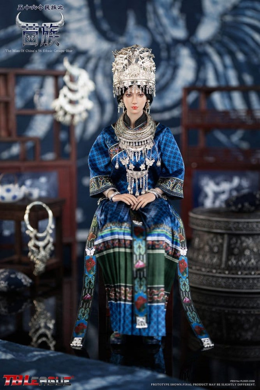 The Miao of China's 56 Ethnic Groups Figure 1/6 Blue 30 cm 11