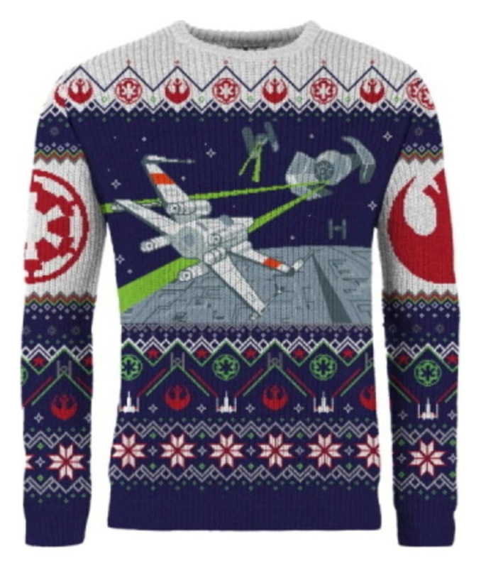 Star Wars Christmas Sweater X-Wing v TIE Fighter Size S 2