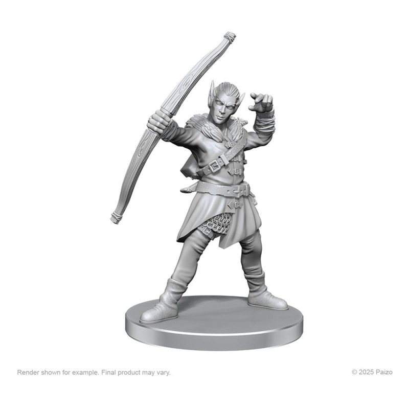 Pathfinder Deep Cuts Unpainted Miniatures Elf Hunter & Catfolk Bandit 2