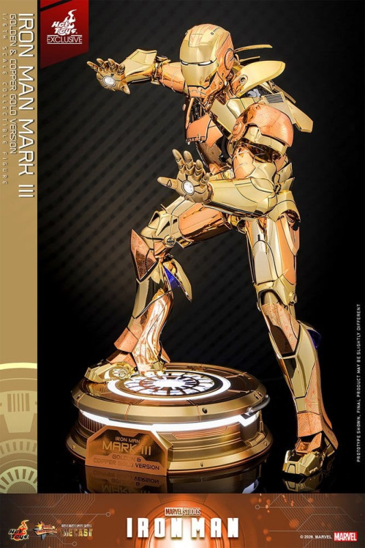 Iron Man Movie Masterpiece Diecast Action Figure 1/6 Iron Man Mark III (Golden & Copper Gold Version 4