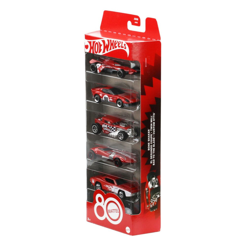 Hot Wheels Diecast Vehicle 5-Pack 1/64 80th Anniversary 6