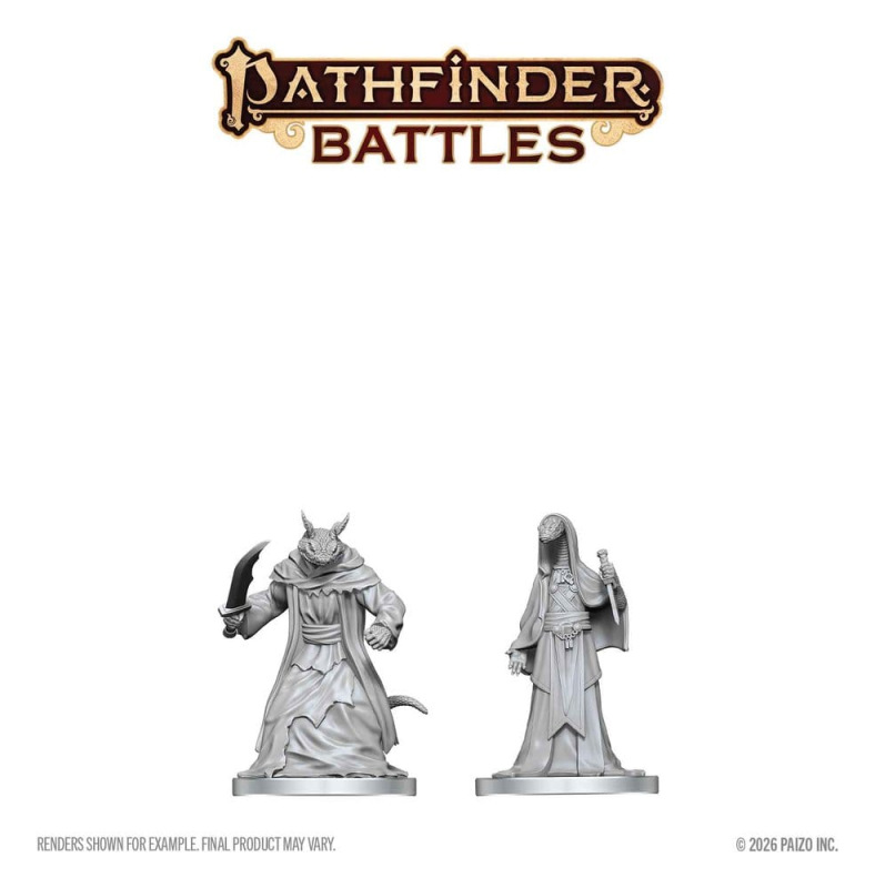 Pathfinder Battles Deep Cuts Unpainted Miniature Zyss & Aapoph Serpentfolk 13 cm 1