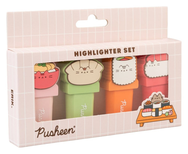 Pusheen Highlighters with Topper Sushi Roll Set of 4 6