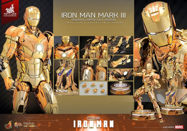 Iron Man Movie Masterpiece Diecast Action Figure 1/6 Iron Man Mark III (Golden & Copper Gold Version 13