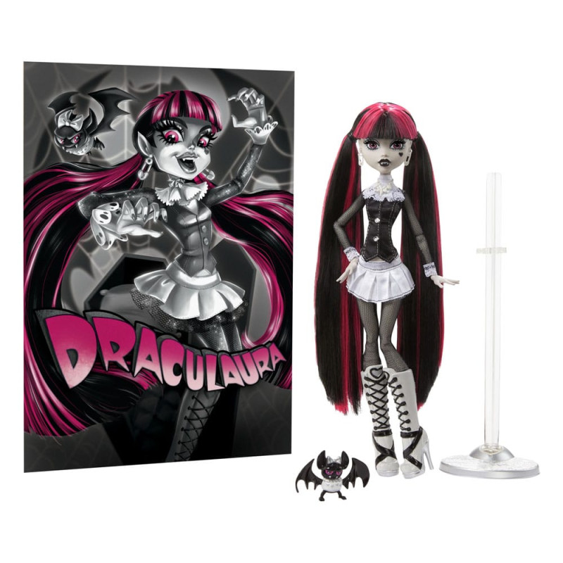 Monster High Reel Drama Doll Draculaura in Black And White 2