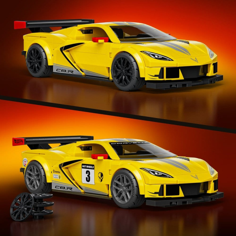 Hot Wheels Speed Mattel Brick Shop Building Set 1/32 '20 Corvette C8.R 2