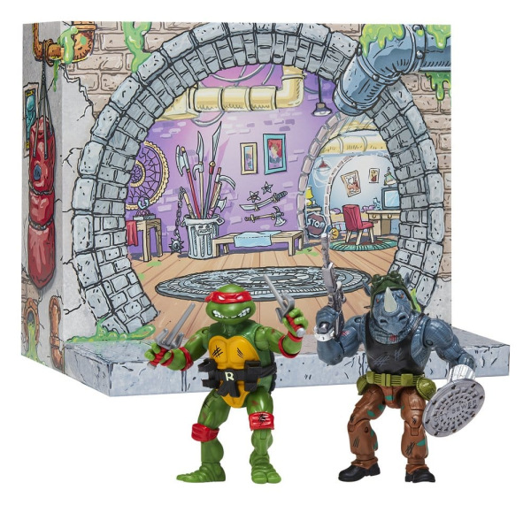 Teenage Mutant Ninja Turtles: Remastered Action Figures Raphael vs. Rocksteady 1