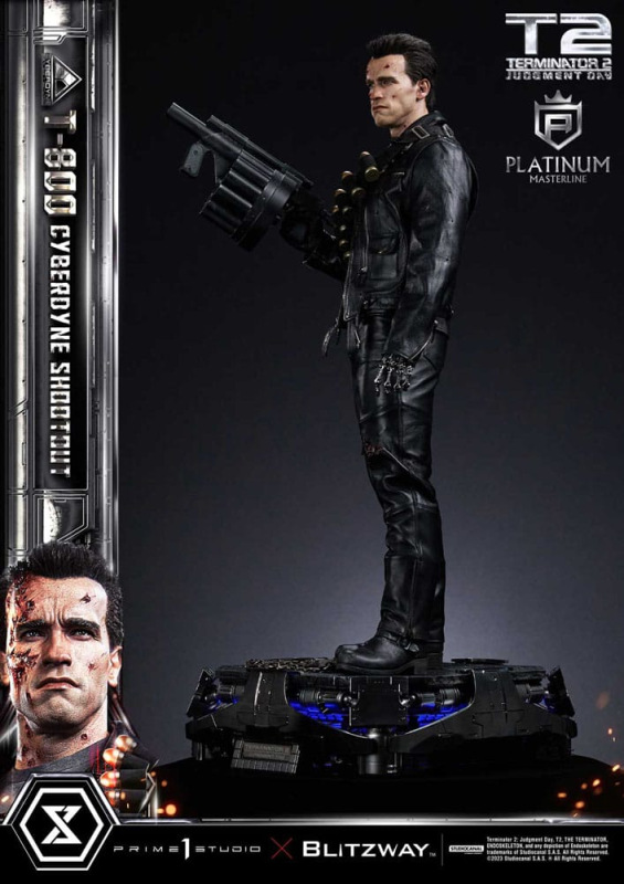 Terminator 2 Platimum Masterline Series Statue 1/3 T-800 Cyberdyne Shootout 74 cm 14