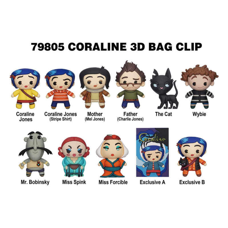 Coraline 3D PVC Bag Clips Series 1 Display (24)