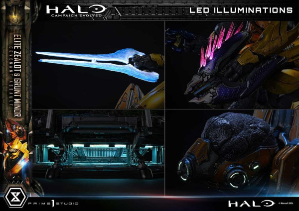 Halo: Campaign Evolved Ultimate Premium Masterline Series Statue 1/4 Elite Zealot & Grunt Minor: Cov 9