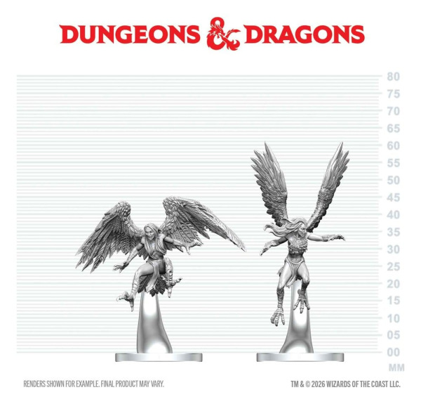 Dungeons & Dragons Nolzur's Marvelous Miniatures Unpainted Miniature Harpies 17 cm 1