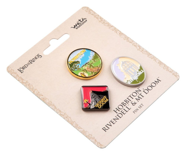 The Lord of the Rings Trilogy Pin Set Hobbiton, Rivendell & Mount Doom 2