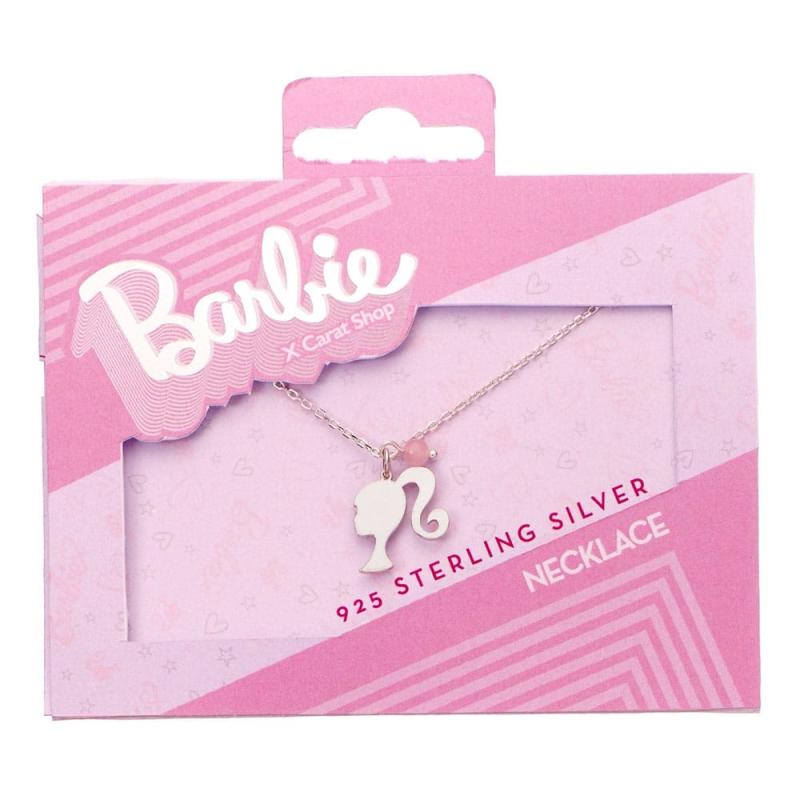 Barbie Pendant & Necklace Silhouette & Quartz Bead (Sterling Silver)