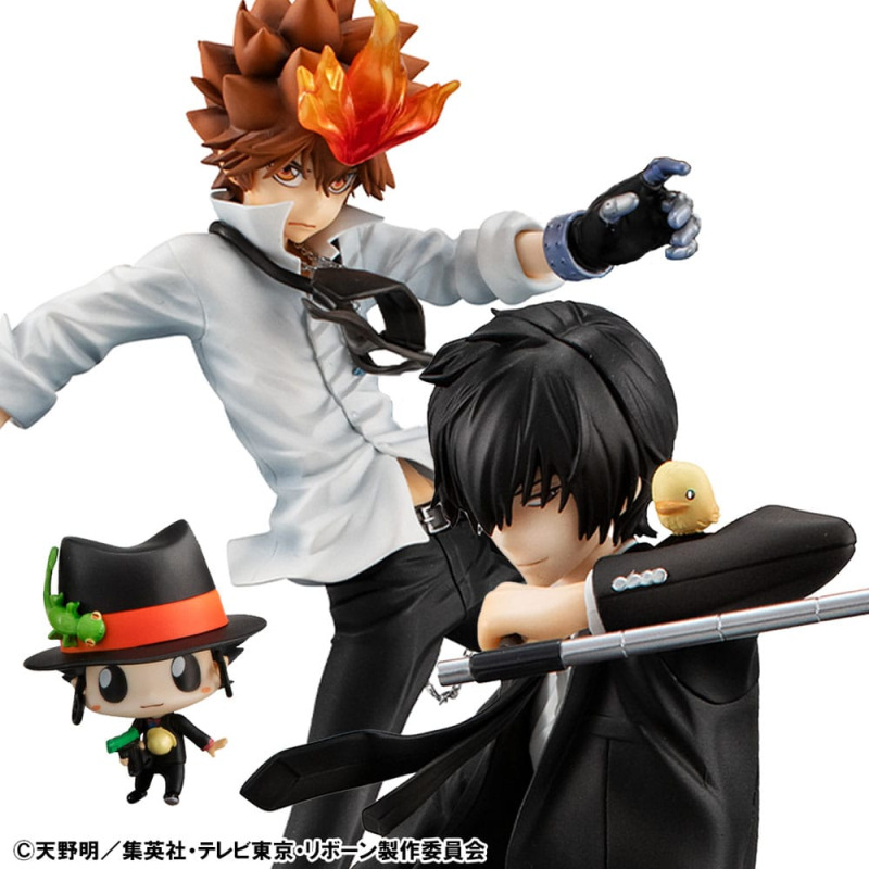Katekyo Hitman Reborn! G.E.M. Series PVC Statue Tsunayoshi Sawada & Kyoya Hibari & Reborn Set 21 cm 1