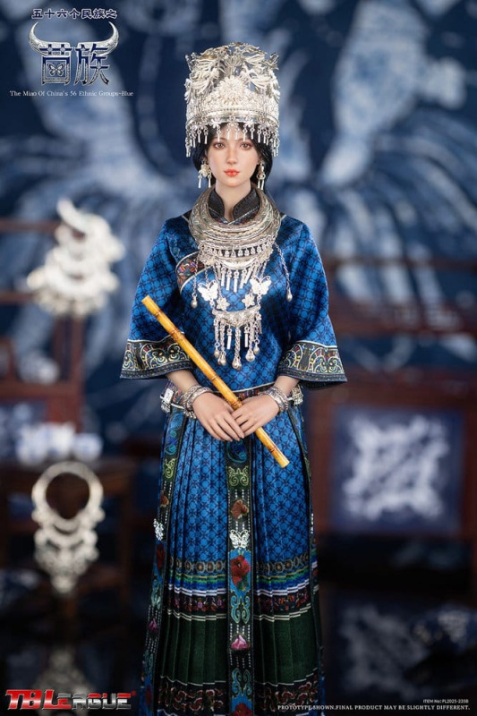 The Miao of China's 56 Ethnic Groups Figure 1/6 Blue 30 cm 10
