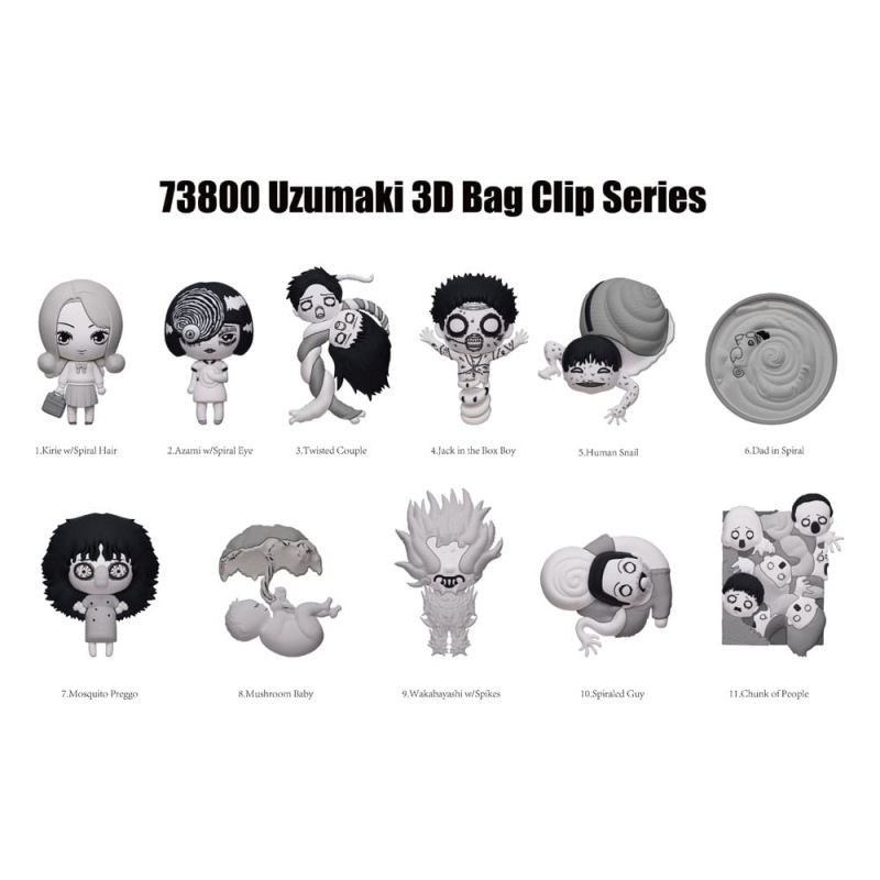 Uzumaki 3D PVC Bag Clips Series 1 Display (24) 1