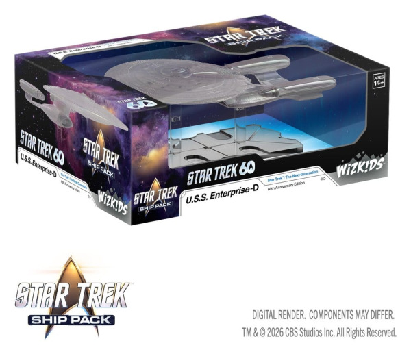 Star Trek Ship Pack Boxed prepainted Miniatures U.S.S. Enterprise - 60th Anniversary Edition 22 cm 2
